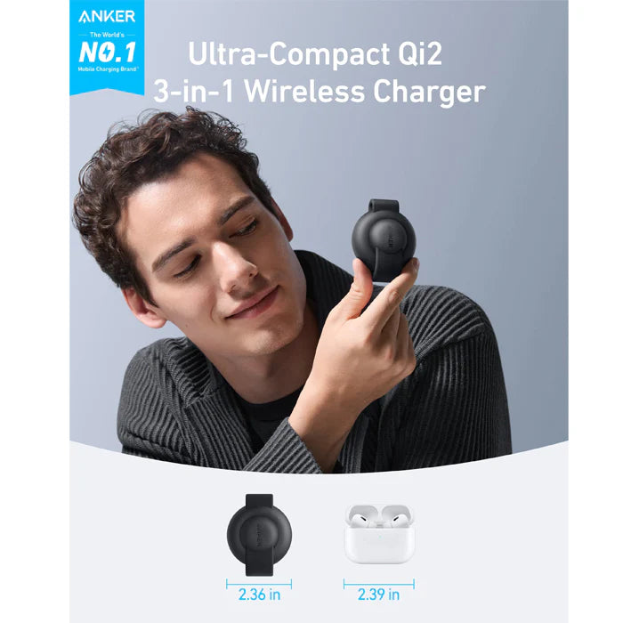 Anker MagGo Wireless Charging Station 3-in-1 Qi2 Charger