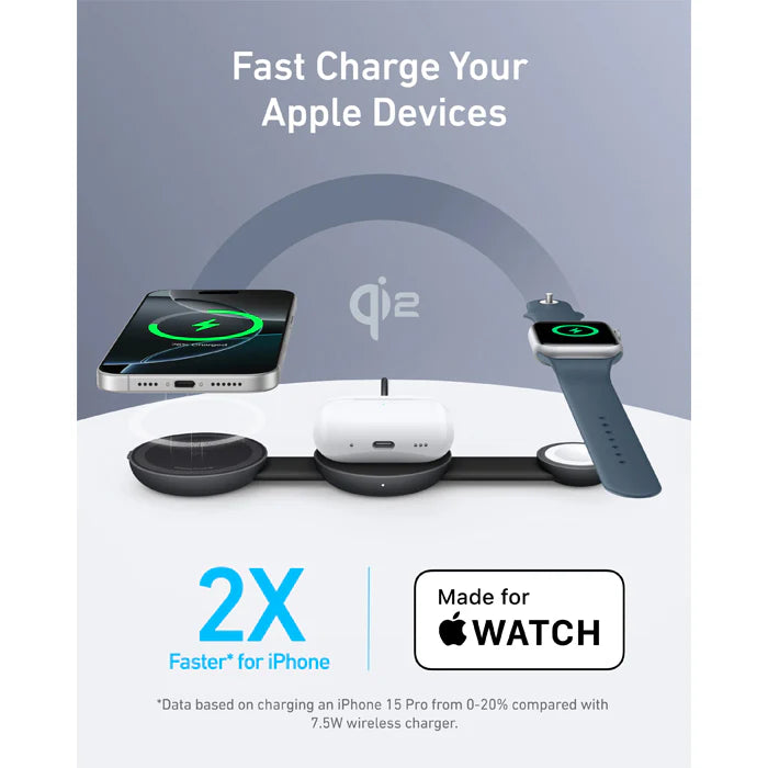 Anker MagGo Wireless Charging Station 3-in-1 Qi2 Charger