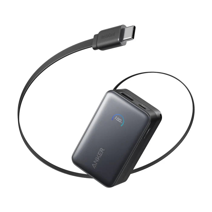 Anker Nano Power Bank (10K, 45W, Built-In Retractable USB-C Cable) - A1638