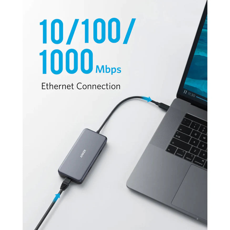 Anker Type C USB Hub PowerExpand+ 7-in-1 PD Ethernet Hub - 5Gbps Ethernet