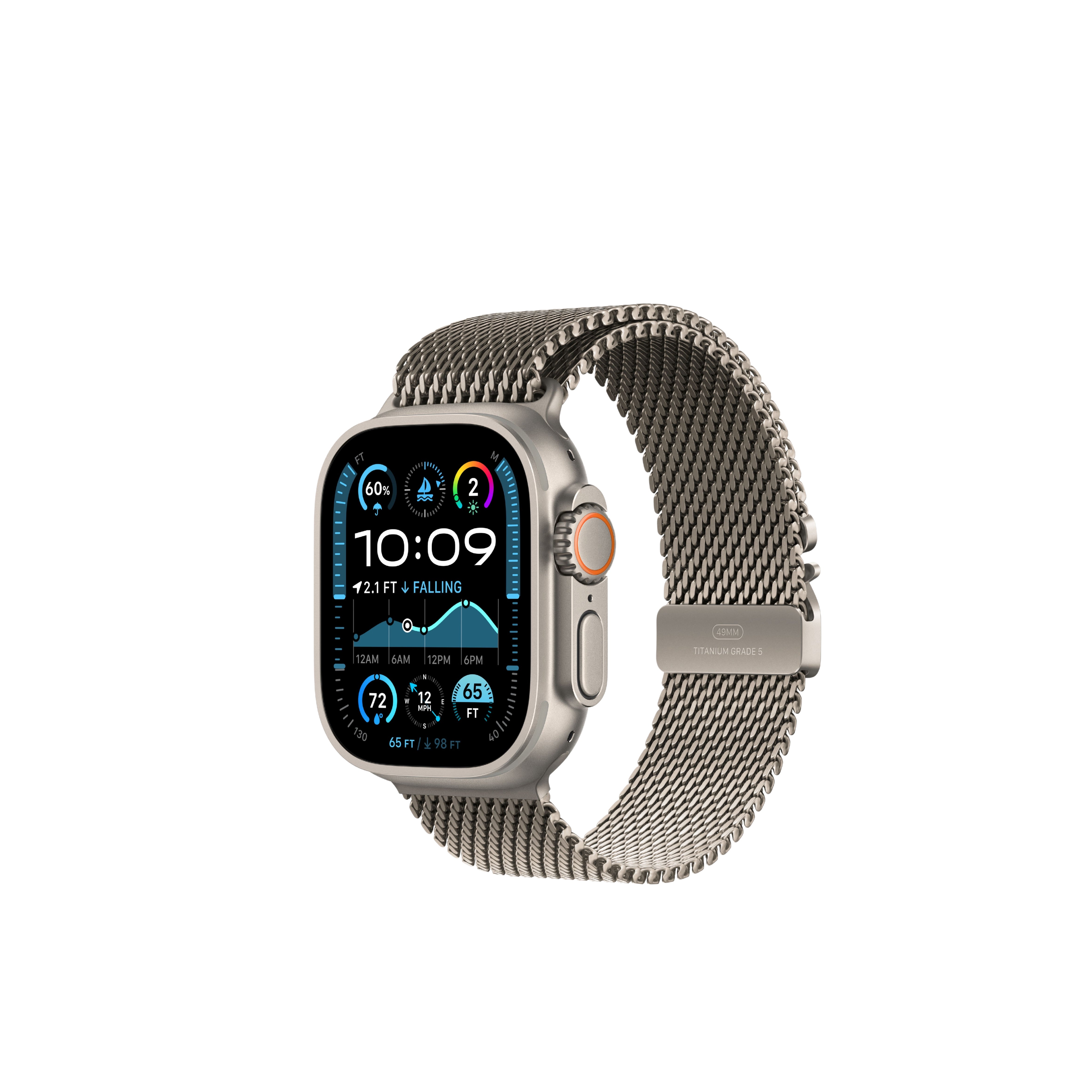 Apple Watch Ultra 2 Natural Titanium Case Milanese Loop.