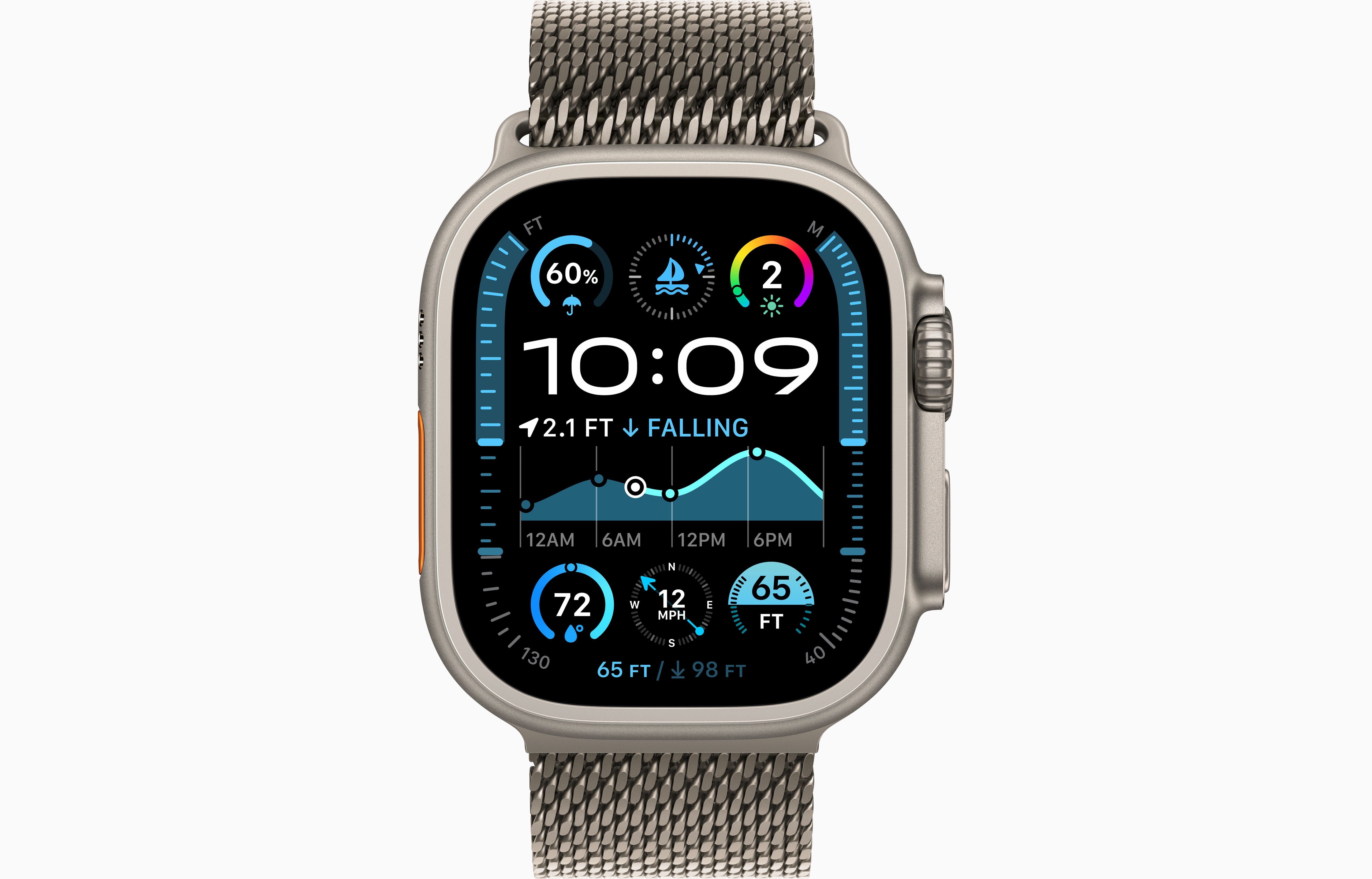 Apple Watch Ultra 2 Natural Titanium Case Milanese Loop.