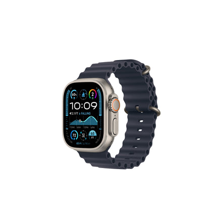 Apple Watch Ultra 2 Natural Titanium Case Ocean Band.