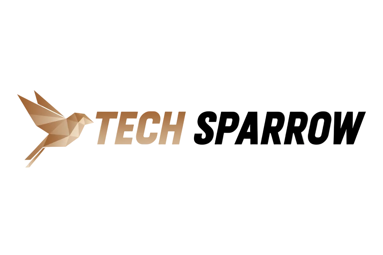 Logo of Tech Sparrow with a stylized sparrow and text
