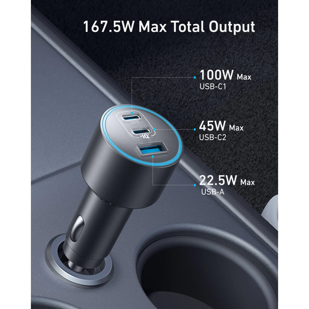 Anker Nano Car Charger (167.5W, 3 Ports)