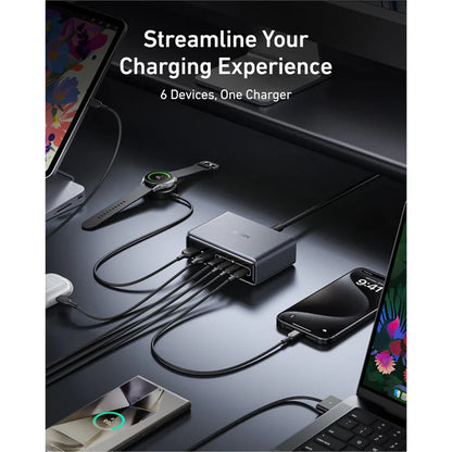 Anker Prime Charger (200W, 6 Ports, GaN) Multi Port Desktop Charging Station