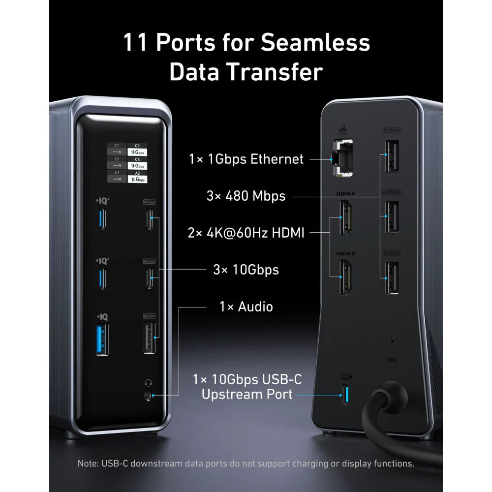 Anker Prime Charging Docking Station (14-in-1, Dual Display, 160W) - A83B6