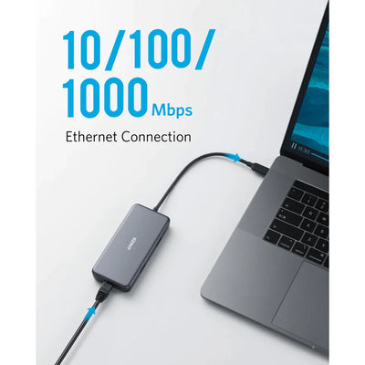 Anker Type C USB Hub PowerExpand+ 7-in-1 PD Ethernet Hub - 5Gbps Ethernet
