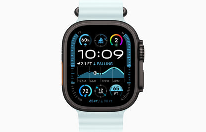 Apple Watch Ultra 2 Black Titanium Case Ocean Band.