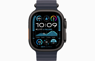Apple Watch Ultra 2 Black Titanium Case Ocean Band.