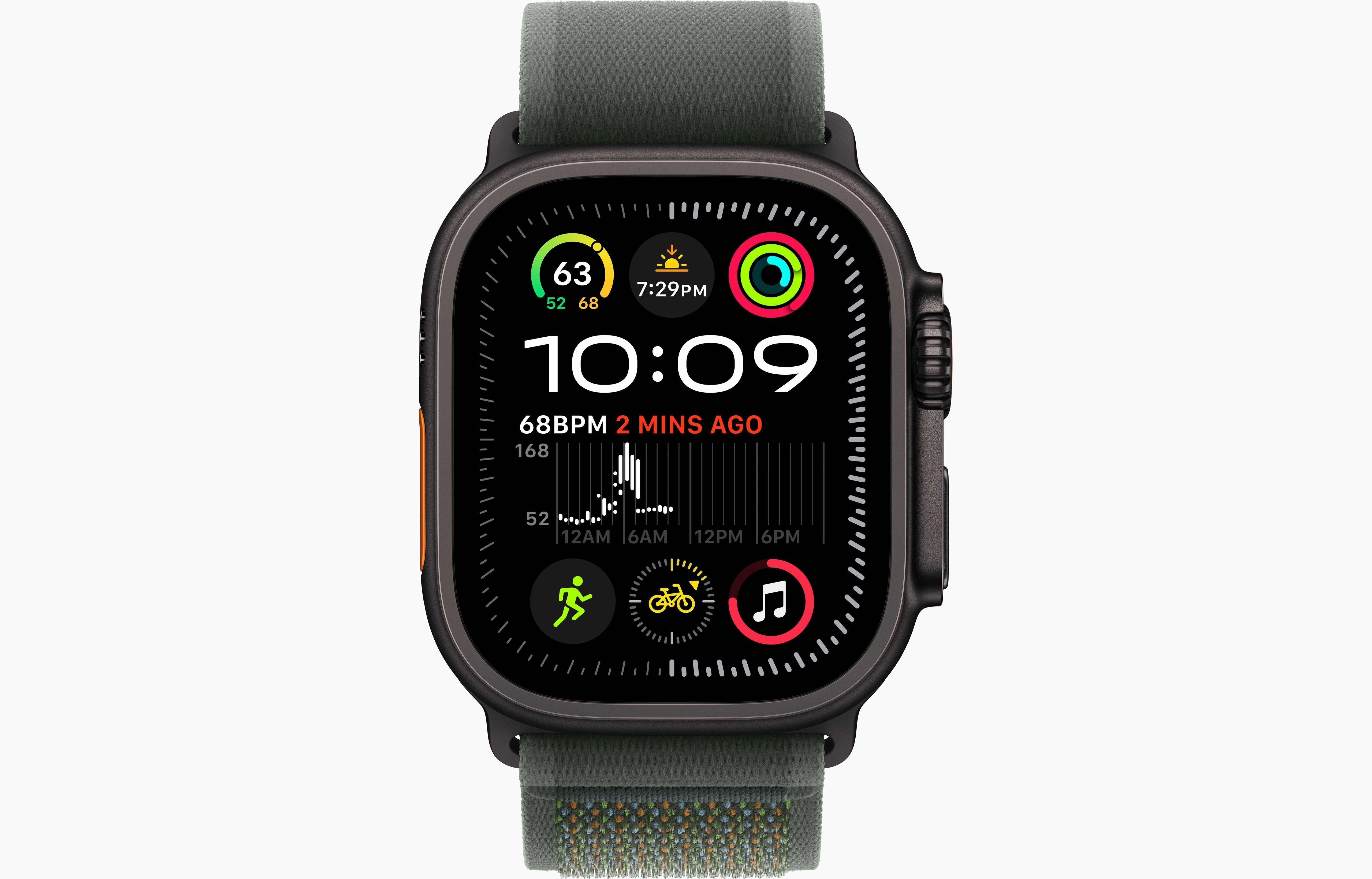 Apple Watch Ultra 2 Black Titanium Case Trail Loop.